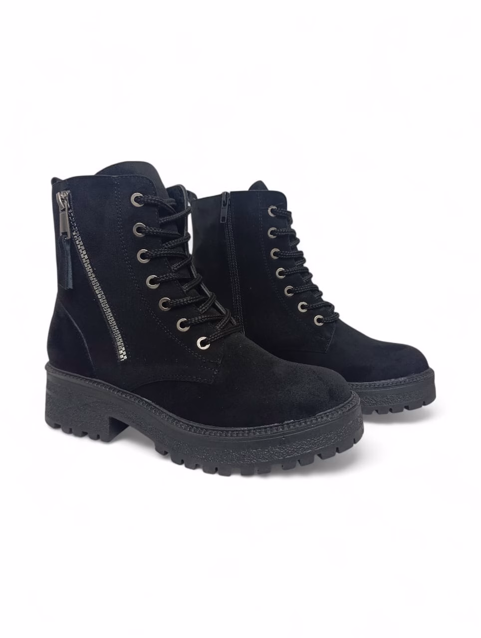 Bottines en Cuir Femme Réf : B201 – Noire Dain