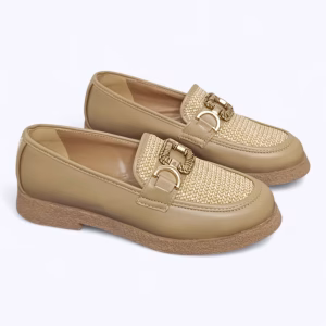 Mocassin Femme Façade avant Halfa et Motif moderne – Réf H503 Caramel