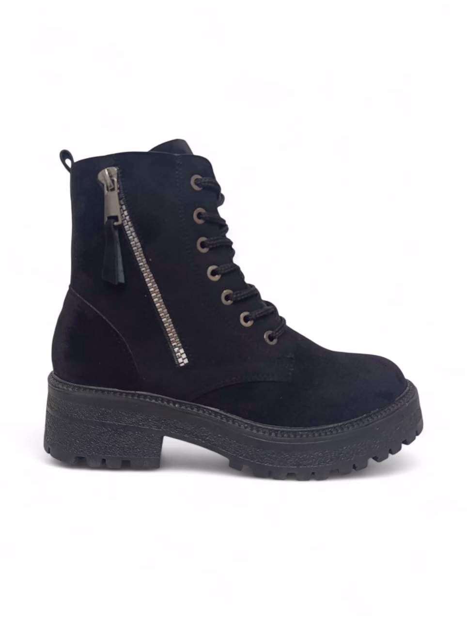 Bottines en Cuir Femme Réf : B201 – Noire Dain – Image 2