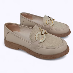 Mocassin Femme Façade avant Dain et Motif moderne – Réf H502 Biège