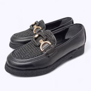 Mocassin Femme Façade avant Halfa et Motif moderne – Réf H503 Noire - Beige - Caramel