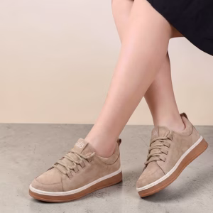 Basket Femme – Tendance – Confortable – Beige – Réf : A 002