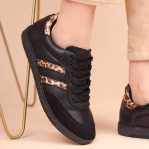 Baskets Femme orthopédique – Noire & Tigre – Réf : R220