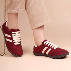 Baskets Femme orthopédique – Rouge Bordeaux – Réf : R220