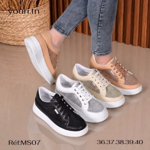 Espadrille à Boucle Réf:MS07- Noire - Blanc - Beige - Caramel