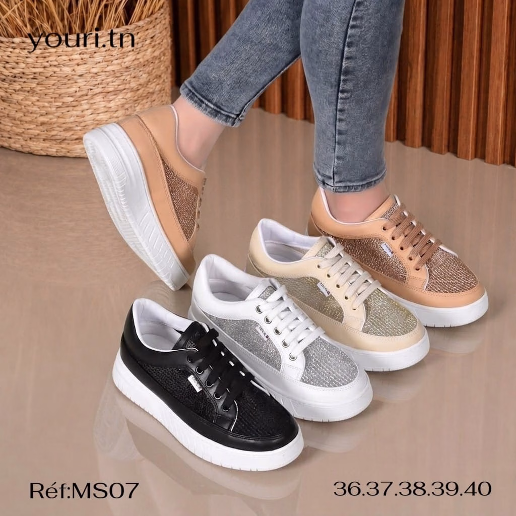 Espadrille à Boucle Réf:MS07- Noire - Blanc - Beige - Caramel