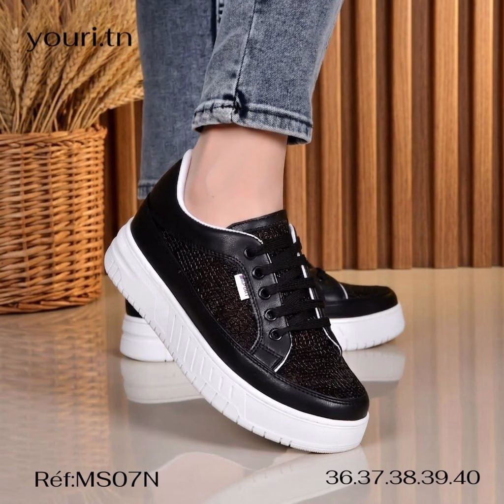 Espadrille à Boucle Réf:MS07- Noire - Blanc - Beige - Caramel – Image 2
